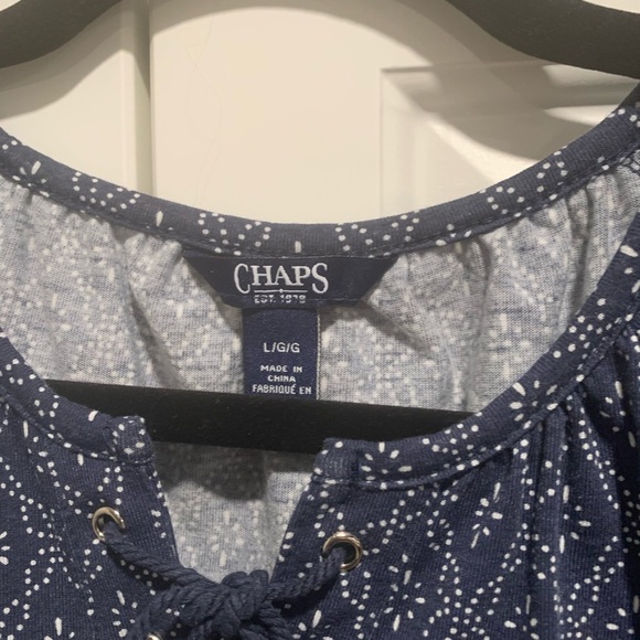Ralph Lauren Chaps, size large, tie strings at the top blue and white - Picture 2 of 11